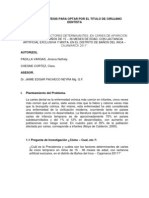 Proyecto de Tesis para Optar Por El Titulo de Cirujano Dentista