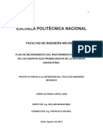 Tesis Plan de Mejoramiento Del Mantenimiento Preventivo de Los Equipos Electromecánicos de La Refinería Shushufindi