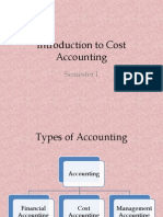 Introduction To Cost Accounting: Semester I