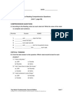 Extra Reading Comprehension Questions (Unit 7, Page 58) : Roomba Scooba Asimo L200