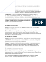 Modelo de Contrato de Compra e Venda de Veículo Com Reserva de Domínio