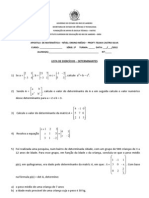 Lista de Exercícios - Determinantes