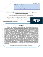 Estimation of Meropenem in Human Plasma by HPLC-UV and Its Application in Comparative Bioavailability Study