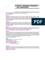 Matemática Financeira - Exercícios de Fixação