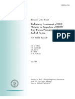 Preliminary Assessment of NDE Methods On Inspection of HDPE Butt Fusion Piping Joints For Lack of Fusion