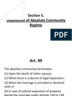 Section 5. Dissolution of Absolute Community Regime