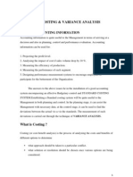 Standard Costing & Variance Analysis: Uses of Accounting Information