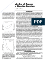 Electrowinning From Cupric Chloride Solution
