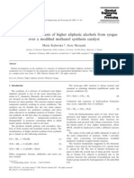 Kinetics of The Synthesis of Higher Aliphatic Alcohols From Syngas