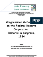 Congressman McFadden On The Federal Reserve Corporation Remarks in Congress 1934