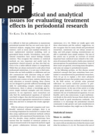 Key Statistical and Analytical Issues For Evaluating Treatment Effects in Periodontal Research