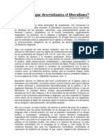 ¿Por Qué Descristianiza El Liberalismo?