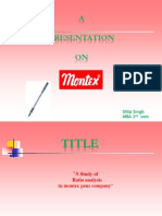 Ratio Analysis - Montex Pens