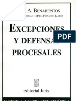 Excepciones y Defensas Procesales - Omar A. Benabentos