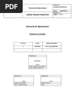 Cierre Tecnico de Proyecto