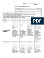 Trig Unit 3 LT4 LT5 LT6 LT7 Mastery Project Rubric