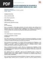 Adhesión Del Ecuador A La Convemar