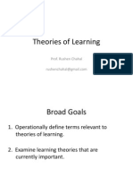 Theories of Learning: Prof. Rushen Chahal