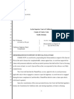 Memorandum Re Plea in Bar Traffic