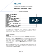 Contrato de Trabajo A Termino Indefinido de Trabajo