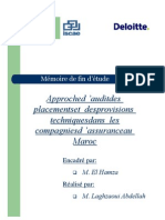 Approche D'audit Des Placements Et Des Provisions Techniques Dans Les Compagnies D'assurance Au Maroc