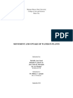 Bot 131 Movement and Uptake of Water in Plants