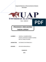 Proceso e Indicadores de La Sazon Lopesa