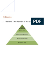 Maslow's - The Hierarchy of Needs Theory: IV. Direction