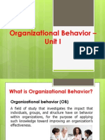 Organizational Behavior - Unit I