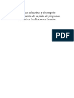 Flacso Politicas Educativas y Desempeno Una Evaluacion de Impacto de Prog Educativos Focalizados en Ecuador JUAN PONCE