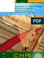 Rwanda's Application For Membership of The Commonwealth: Report and Recommendations of The Commonwealth Human Rights Initiative - Yash Ghai