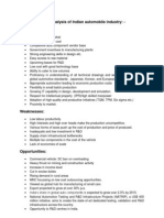 Swot Analysis of Indian Automobile Industry - Ritesh