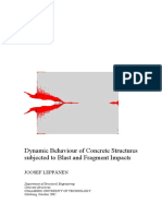 Dynamic Behaviour of Concrete Structures Subjected To Blast and Fragment Impacts