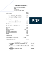 Sample Research Budget (I)