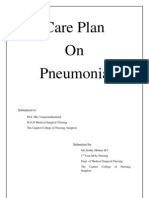 Care Plan On Pneumonia: Submitted To