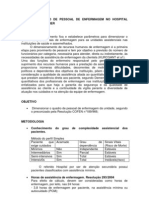 Dimensionamento de Pessoal de Enfermagem No Hospital São Vicente Ferrer