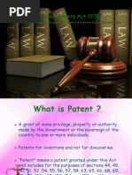 Presentation On Patents Act-1970 New