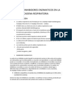 Accion de Inhibidores Enzimaticos en La Cadena Respiratoria