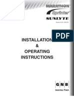 Exide GNB Marathon, Sprinter, SUNlyteinstruction and Opertor Manual