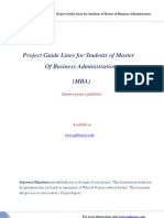 MBA Project Report Guidance