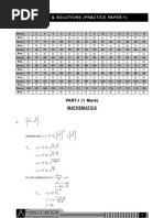 Answ Er Key: Hints & Solutions (Practice Paper-1)