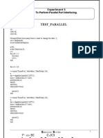 Test - Parallel: Experiment 5 To Perform Parallel Port Interfacing