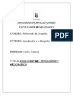 Evolucion Del Pensamiento Geografico