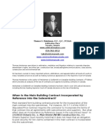 April 22, 2012 When Is The Main Building Contract Incorporated by Reference Into The Subcontrac1