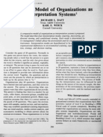 Toward A Model of Organizations As Interpretation Systems : Texas A&M University Cornell University