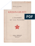 Krishnamurti, L'homme Et Sa Pensée, Par René Fouéré