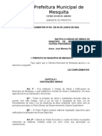 LEI COMPLEMENTAR Nº 001.2002 Código de Obras - Mesquita