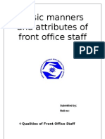 Basic Manners and Attributes of Front Office Staff