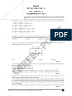 Paper I Physics (Paper - I) Straight Objective Type: Part - I Section - I