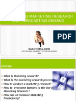 Conducting Marketing Research and Forecasting Demand